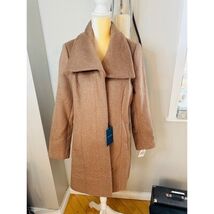 Cole Haan Signature Wide Lapel Wool Blend Coat, Size 12 Camel Classic Ch... - $199.00