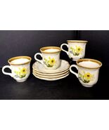 MIKASA Garden Club FRESH FLORAL WHEAT Set of 4 Coffee Tea Cups &amp; Saucers... - $352.01 MXN