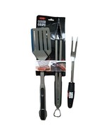 Oxo Good Grips 3 piece Grill Set Grilling Turner Spatula Tongs Fork Uten... - £12.95 GBP