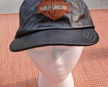 Harley Davidson Genuine Leather Strapback Hat Baseball Cap HD Adult - Vi... - £18.52 GBP