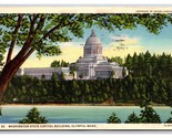 Capitol Building Olympia Washington WA Linen Postcard H30 - £1.53 GBP