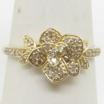 ESTATE 14K YELLOW GOLD 30PT DIAMOND FLOWER RING 2.5 GRAMS H-I VS-2 SIZE ... - $10,875.26 MXN