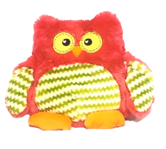 Dan Dee Owl Plush Stuffed Animal Pink Green Chevron StrIpe Heart Eye Bird Pillow - £9.78 GBP