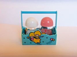 Rare 1976 Little Twin Stars Salt &amp; Pepper Shakers W Basket Sanrio Co Ltd Unused - $569.25