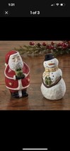 Park Designs Snow Friends Salt and Pepper Set Santa Snowman Christmas - £15.03 GBP