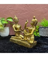 Unique Rare Shringar Leela Vintage Brass Radha Krishna Statue Deity with... - $373.53 CAD