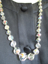 Vintage Prism Cut AB Austrian Crystal Strand Necklace 23 Long Marcasite ... - £18.35 GBP