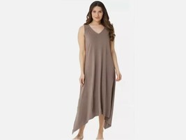 AnyBody Petite Cozy Knit Sharkbite Hem Dress Smokey Taupe Petite XXS A354738 - £16.90 GBP