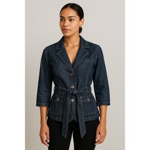 Baccini Denim Belted Jacket Size M - $25.74