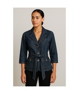 Baccini Denim Belted Jacket Size M - $476.39 MXN