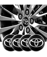 Sticker For Toyota WHEEL CENTER CAP 4 Pcs Diameter 35MM GLOSS BLACK Resin - $6.93