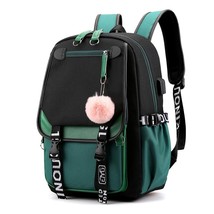 Korean Style High School Backpack for Teenage Girl Fashion Black White Student G - £34.68 GBP