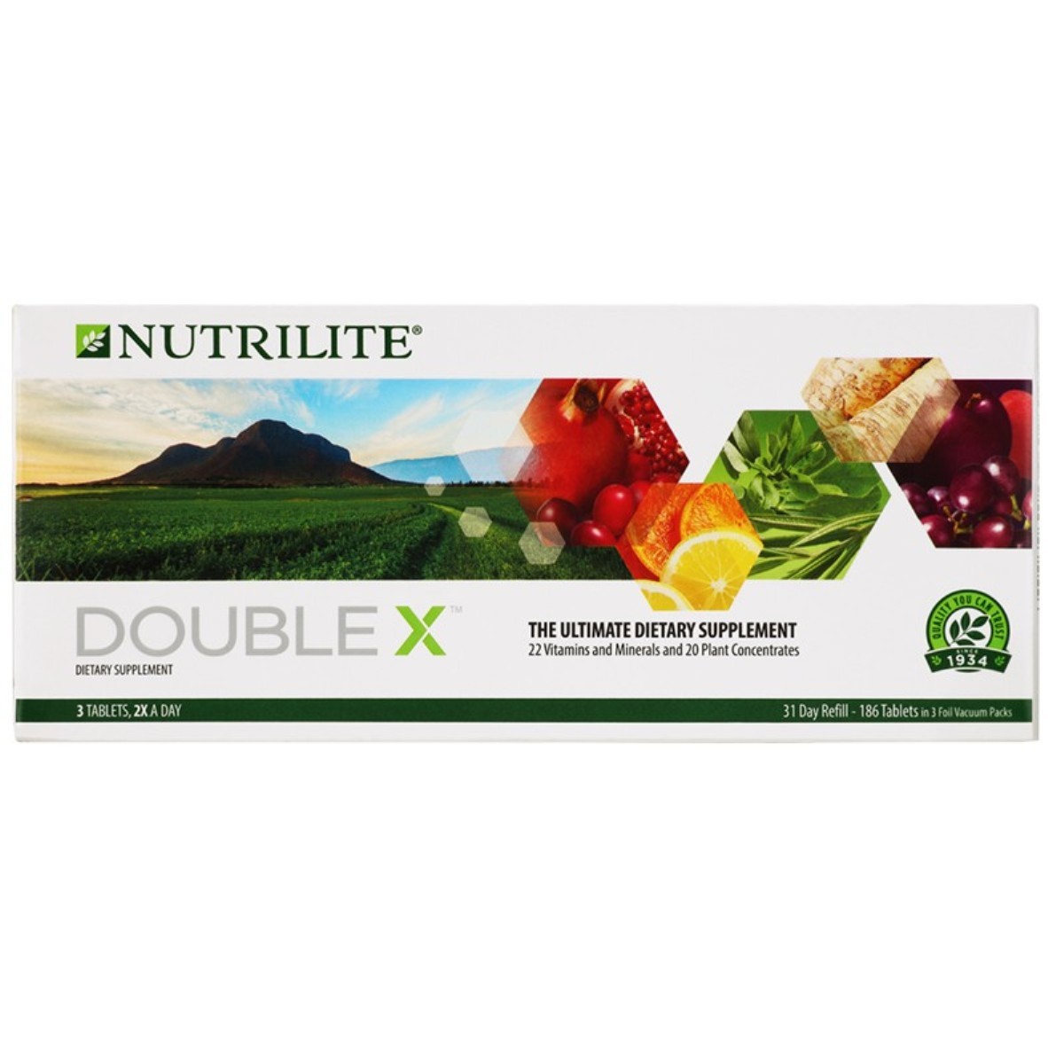 186 Tabs NUTRILITE Double X™ Multivitamin 31-Day Refill New Improved Formula DHL - $89.90