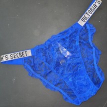 Nwt Victoria&#39;s Secret S Mutandine Bikini Pizzo Blu Shine Cinturino Molto... - £16.61 GBP