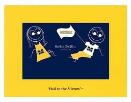 Ncaa Michigan Victors 4x6 Yellow &quot;Hail To Victors&quot; Frame Burnes Of Boston New - £8.23 GBP