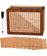 Kakeibo Wooden Money Saving Challenge Box Cash Vault Brown Wood Various ... - $32.95