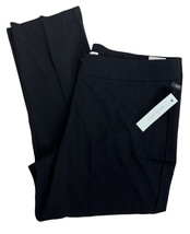 Larry Levine Womens Slim Ankle Length Solid Black Formal Dress Pants Size 24W - £18.30 GBP