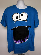 Mens Sesame Street Cookie Monster t shirt large blue face - £18.16 GBP