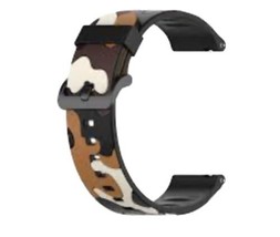 Brown Black Mustard Camouflage 20/22mm Sport Silicone Watch Band for Ama... - £8.05 GBP