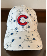 Chicago Cubs Hap Cap Womens Strapback Adjustable White Floral Print New ... - €12,30 EUR