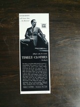 Vintage 1937 Timely Cloths Rochester New York Original Ad 721 - $6.64