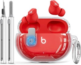 【with Safety Lock】 for Beats Studio Buds/Studio Buds Plus Case Clear Whi... - $9.40