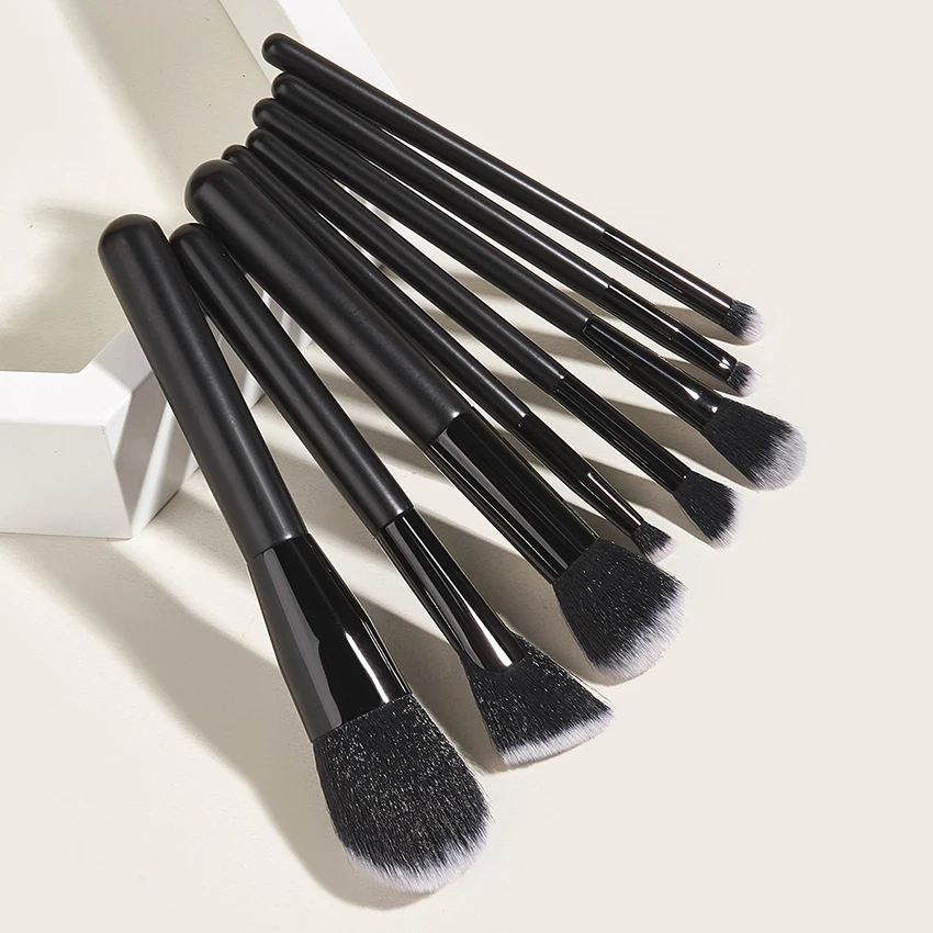 Black white face eye makeup brushes set eyeshadow blush concealer brush blending beauty thumb200