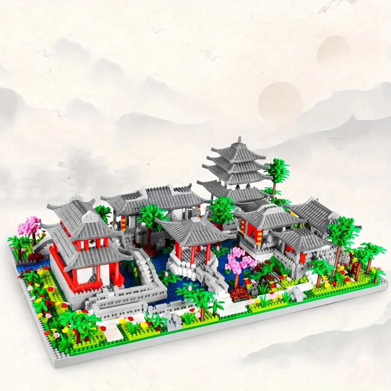 Suzhou Garden puzzle micro particle assembly type building block ethnic style - £10.99 GBP+