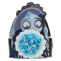 Loungefly Corpse Bride Emily Blue Flower Bouquet Cosplay Mini Backpack Bag Purse - £71.92 GBP