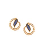 KICKY & PERKY 925 Sterling Silver Gold Plated Stud Earrings Moissanite Gemstone - $79.20