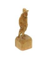 Wooden Canadian Sculpture Folk Art Fisherman W/Fish 8.5&quot; Signed Fortin V... - £23.79 GBP