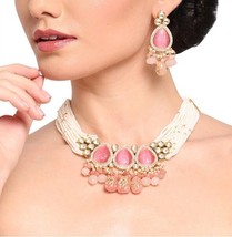 VeroniQ Trends-Bollywood Style Kundan Choker With Carved Stones and Meenakari Be - £99.36 GBP