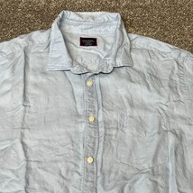 UNTUCKit Button Down Shirt Mens XXL Blue Slim Fit Linen Blend Short Sleeve - £18.19 GBP