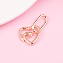 2023 Me Collection Rose gold Nailed Heart Styling Double Link Charm  - £8.25 GBP