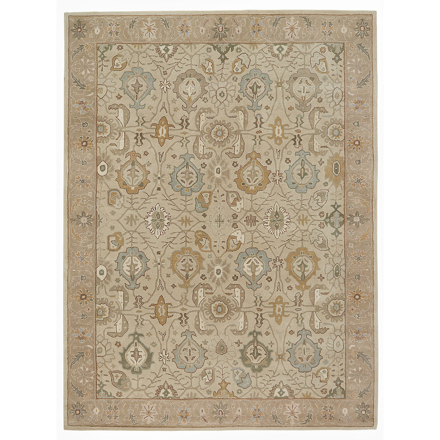 Catherine Hand-Tufted Wool Rug, Ballard Design Mocha Traditional Floral Area Rug