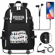 Strange Things Prints USB Boy Girl Kids Book Bag Large Capacity Teenagers Basket - £141.43 GBP