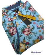 Lee Men&#39;s S/S Floral Theme Print Sport Shirt w/Pocket Blue Size M NWT MS... - $32.71