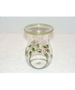 YANKEE CANDLE CLEAR GLASS HAND PAINTED CHRISTMAS HOLLY WAX WARMER GUC - £15.72 GBP