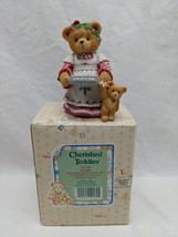 Cherished Teddies 1995 Amanda Here&#39;s Some Cheer To Last The Year Holding Cookies - £13.99 GBP