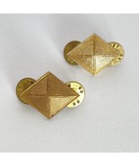 WWII US Army Officer Finance Collar Insignia Gold Tone Pin Back Pair Set... - £15.59 GBP