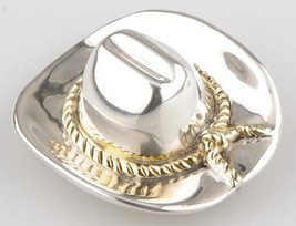 Gorgeous Sterling Silver Cowboy Hat Brooch by Israeli Bat-Ami Great Piece - $121.19