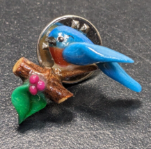 Vintage - Little Bluebird on a Perch  - Lapel Hat Pin - £15.50 GBP