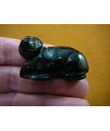 (Y-SEAL-554) little Green black SEAL gemstone carving FIGURINE seals sea... - $27.15 CAD