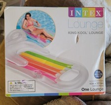 Intex King Kool Lounge Inflatable Swimming Pool Lounger w/Headrest &amp; Cupholder  - £14.23 GBP