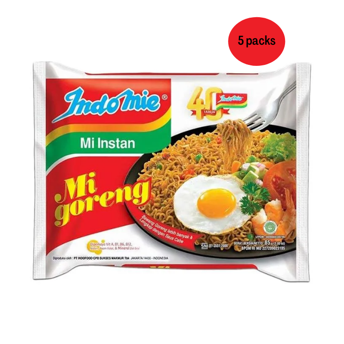 Indonesian Instant Noodle - Indomie Goreng (Original Indonesian Taste) 5 pack - $5.95