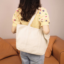 Blank Casual Wide Women&#39;s Shoulder Bag Large Canvas Tote Bags for Women Youth Zi - £42.98 GBP
