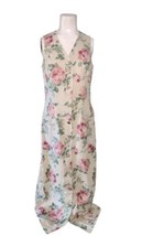All That Jazz Linen Blend Sleeveless Midi Shirt Dress Size 7/8 Beige Vtg... - £16.42 GBP