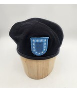 US ARMY BLACK BERET WITH BLUE FLASH WOOL Hat.  - €12,85 EUR