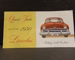 Quick Facts About the New 1950 Lincolns Sales Brochure - $67.48