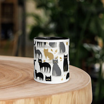 New Coffee Tea Mug Color Inside Cats Animal Graphic 11 oz Dishwasher Safe - £10.50 GBP